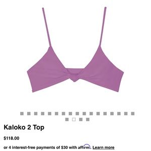 mikoh swim purple knot bikini top small